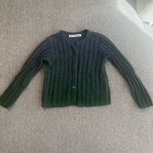 Bonpoint green knit cardigan 2T